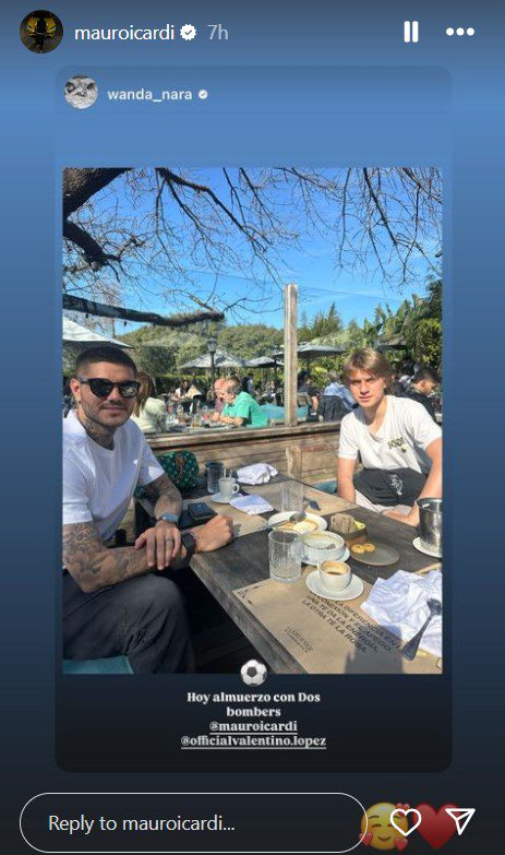 Reunited Again? Wanda Shares Photos of Dinner with Icardi, Who Forwards Them with a Heart Emoji