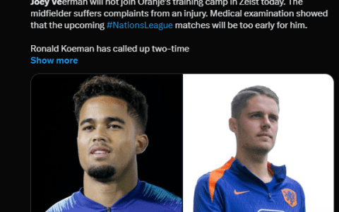 Netherlands Team Official: Veerman Withdraws from Squad Due to Injury; Bournemouth Forward Kluivert Called Up as Replacement