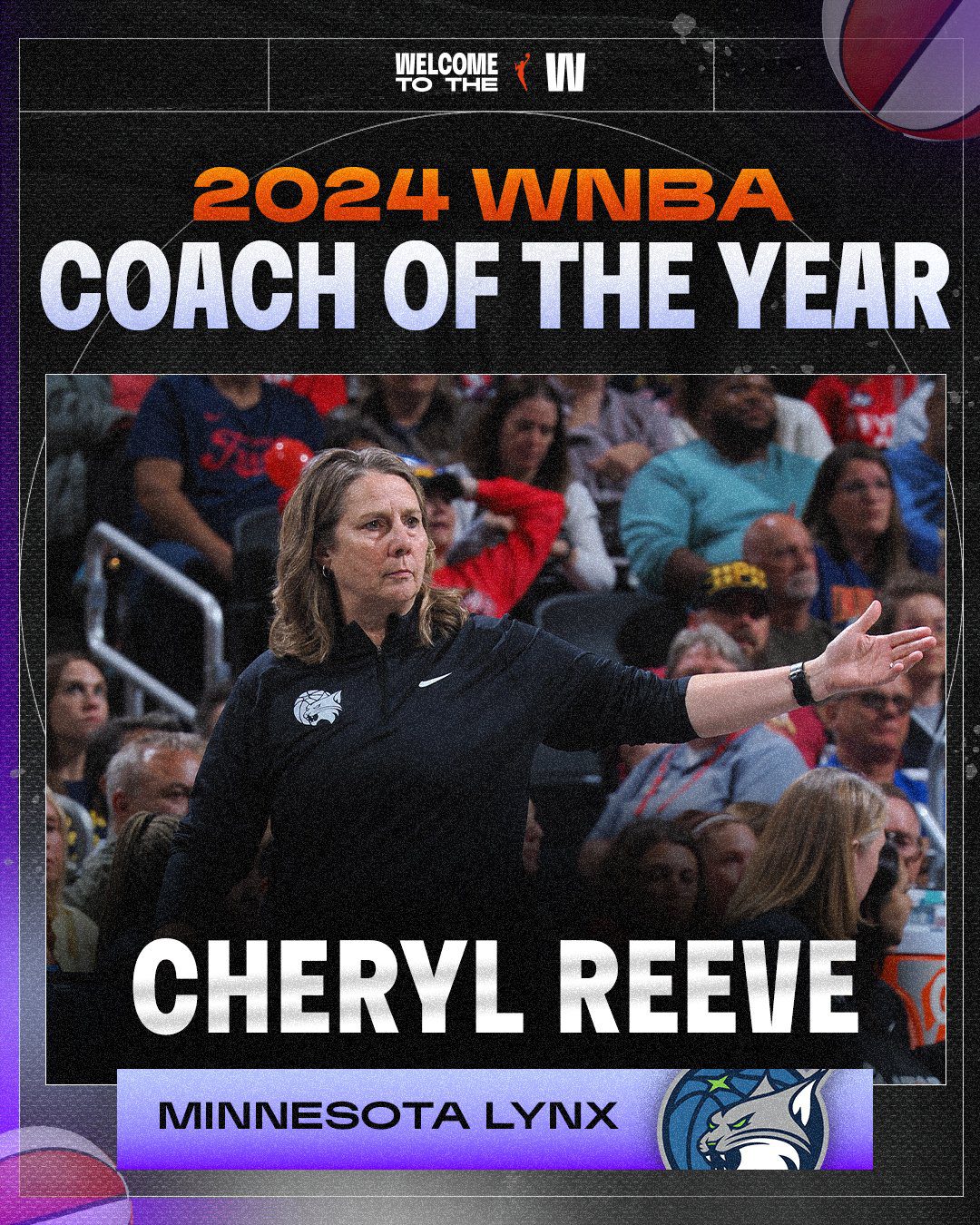 Double Joy! Lynx Head Coach Reeve Elected WNBA Coach of the Year and Executive of the Year for This Season