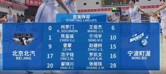 The game is postponed by an hour! Beijing VS Ningbo starting lineups: Chen Yingjun leads the battle against Luo Kaiwen