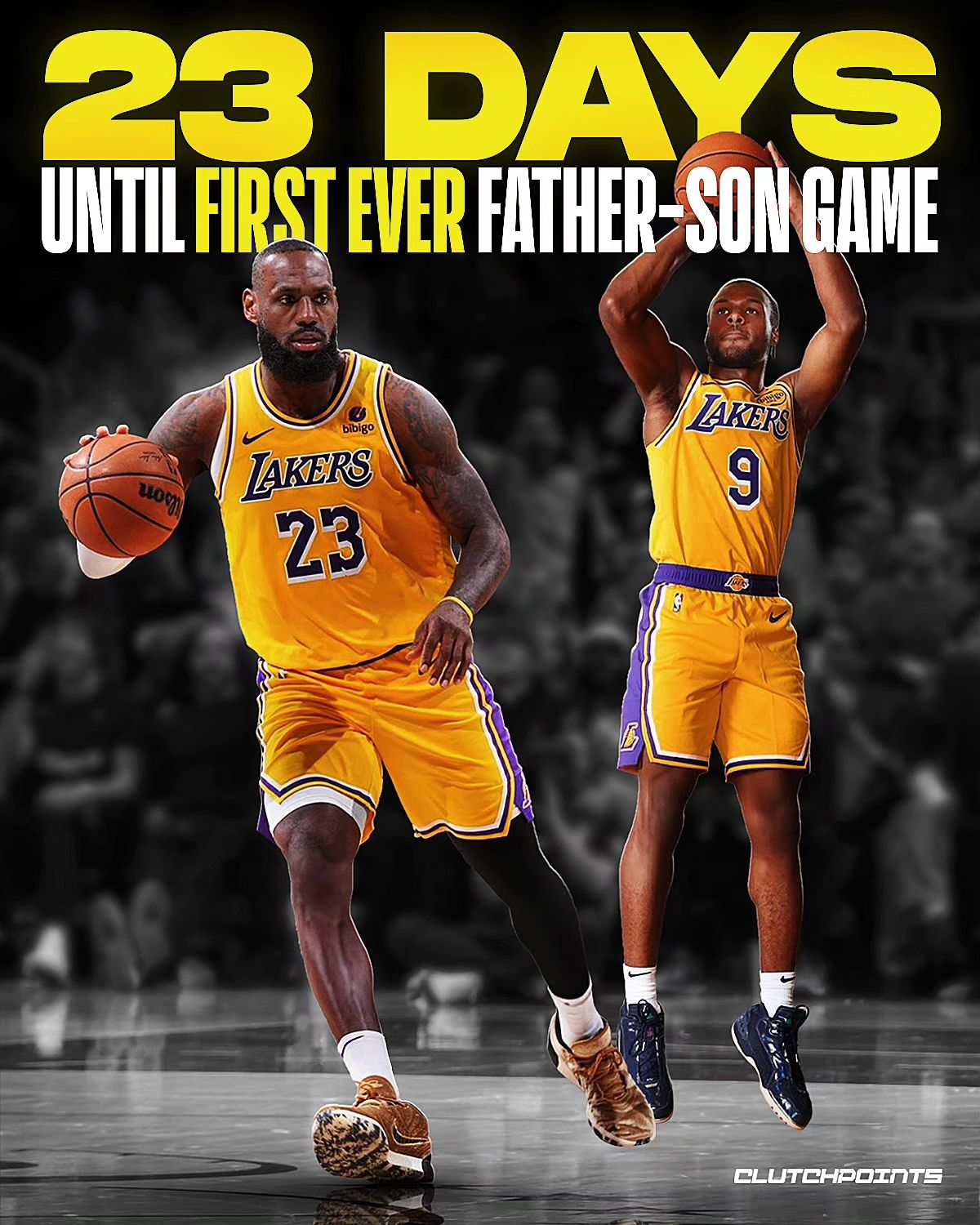 Are you looking forward to it? US media posts image to count down to the James father-son duo taking the court together: Only days left!