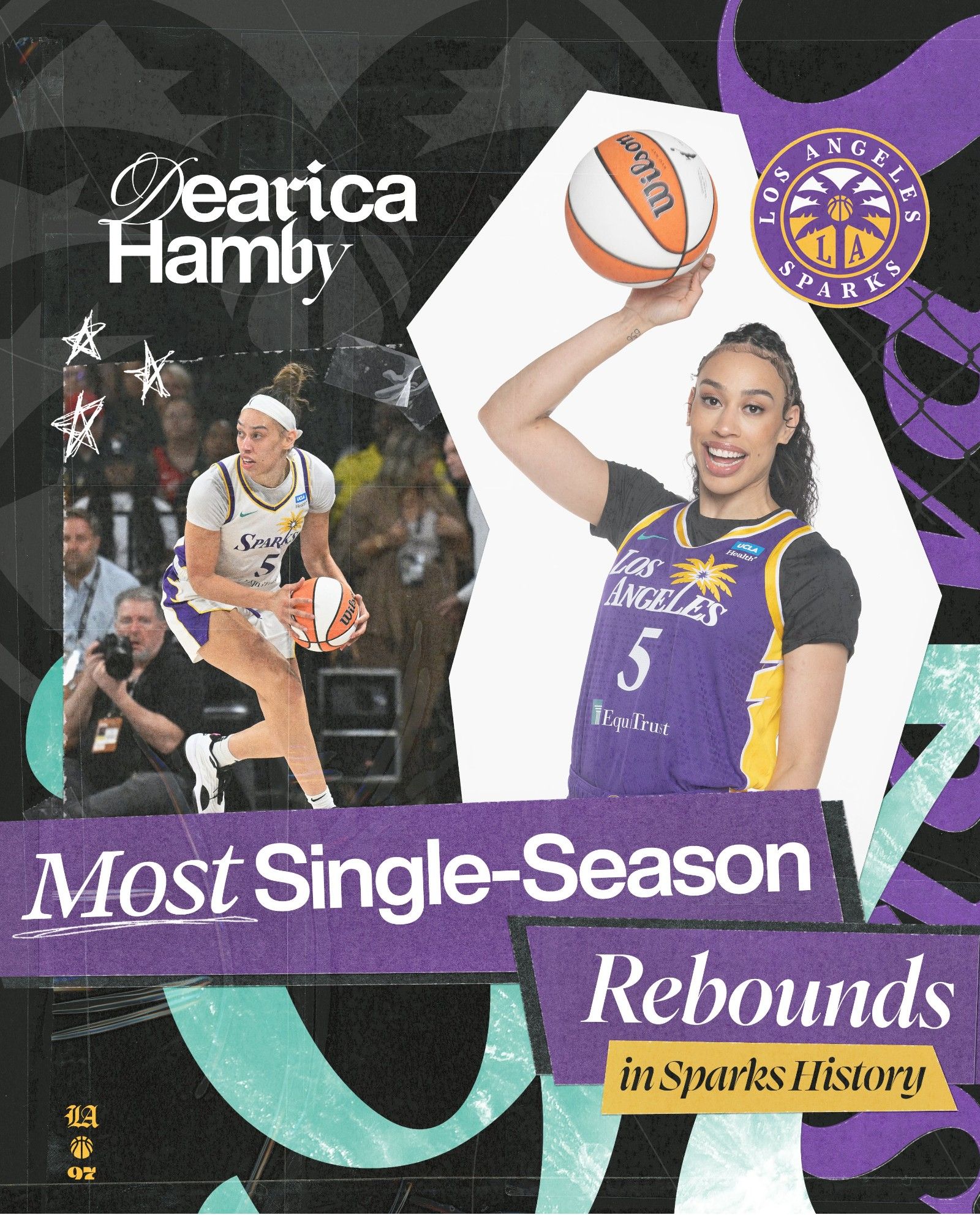 Milestone! Hanbi Leads Sparks' Single-Season Rebound Record with 337 Rebounds