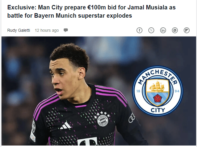 UK Media: Man City Willing to Spend €100 Million to Compete with Real Madrid for Musiala