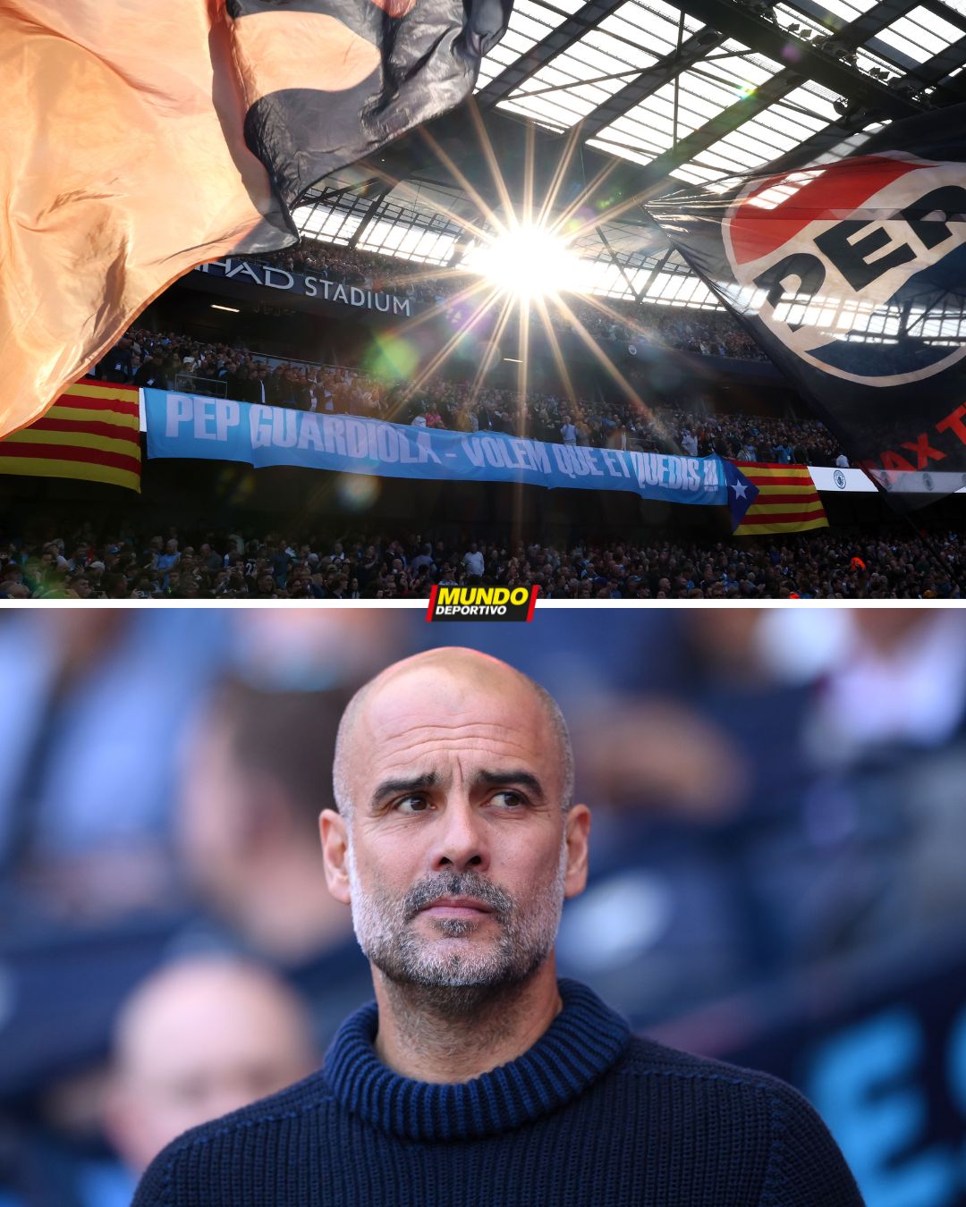 Man City Fans Spend Pounds on Banner Asking Guardiola to Stay - Guardiola: Send Me the Bill and I'll Pay for It