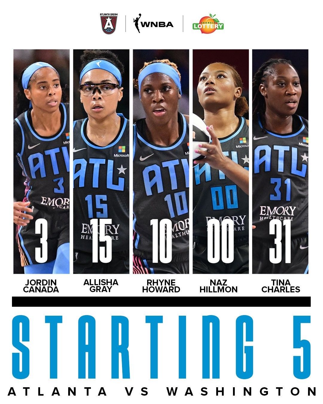 Dream VS Mystics Starting Lineup: Layne-Howard PK Atkins