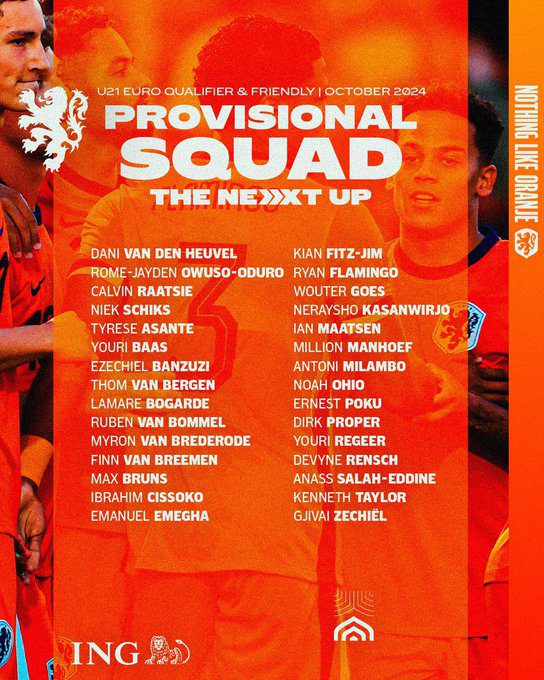 Netherlands Announce Preliminary Squad for UEFA Nations League in October: Malen, Van Dijk Lead, Zirkzee Included