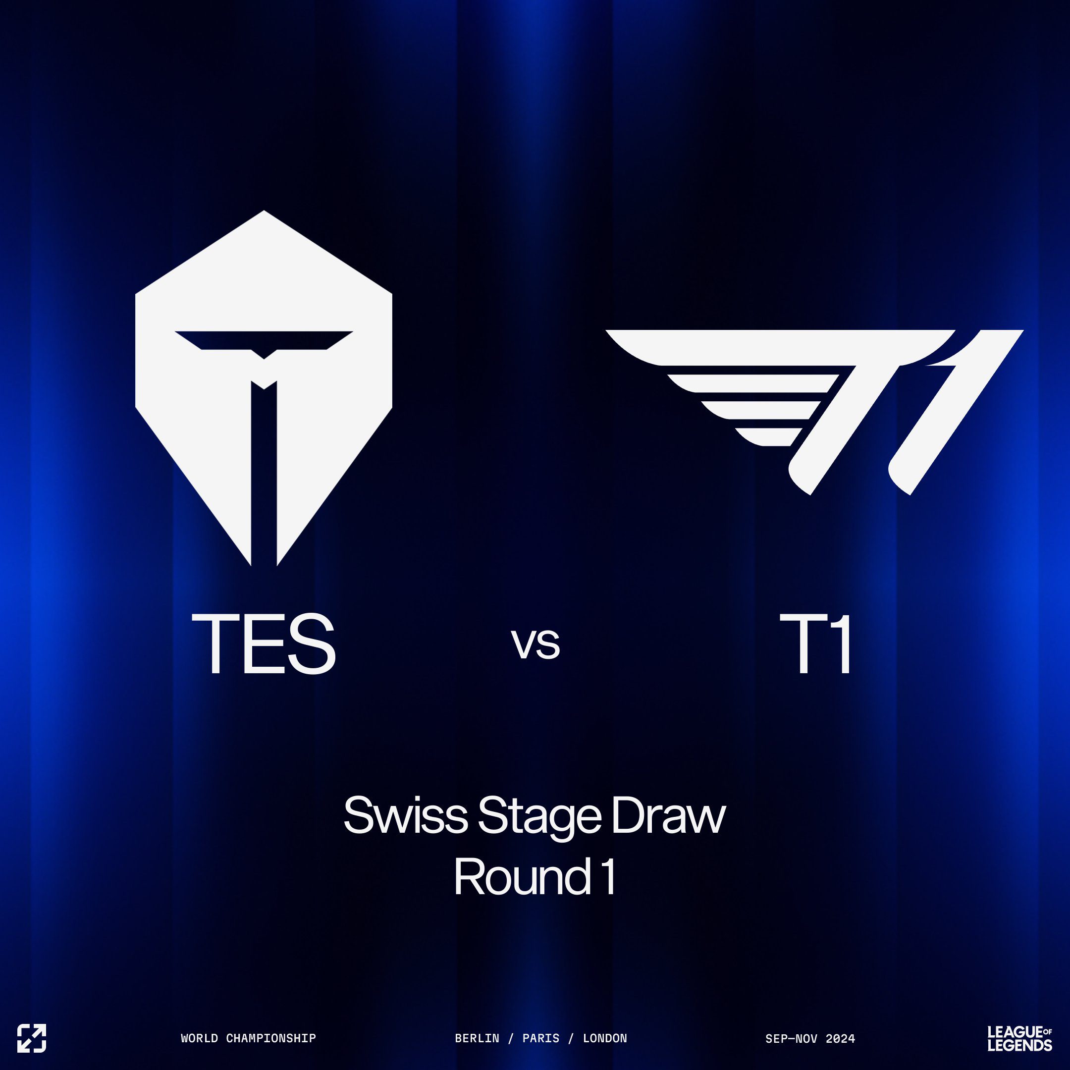 Global Finals Swiss Wheel Draw: TES Meets T1 Again, GENG Faces WBG, BLG, LNG Takes on European and American Teams