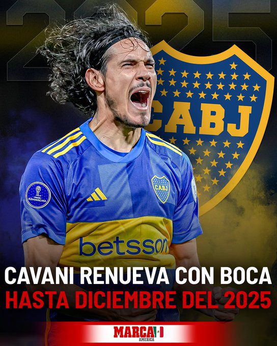 West Media: Cavani Has Extended His Contract with Boca Juniors Until Year Month