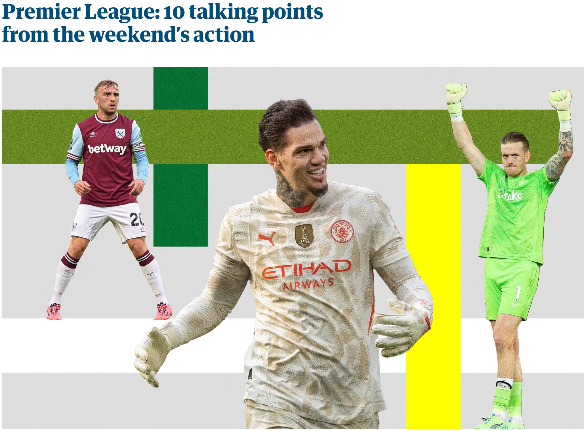 The Guardian's Review of the Premier League Round: Ederson Proves Himself at Manchester City, How Long Will Manchester United Tolerate Ten Hag?