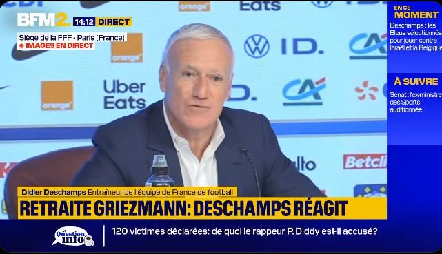 Deschamps: It Feels Strange Without Griezmann in the National Team; Mbappe Not Selected to Avoid Risks