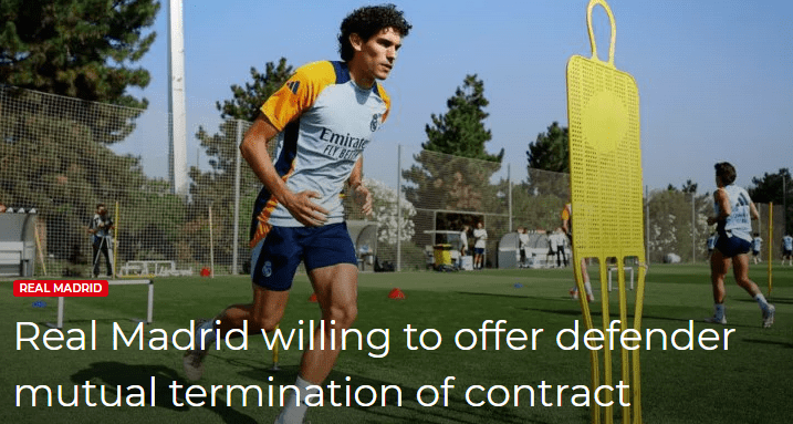 Spanish Media: Real Madrid Willing to Cover One Year of Salary to Offload Vallejo, but Player Insists on Staying