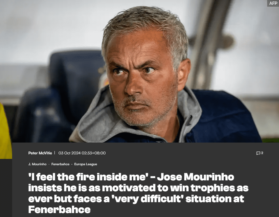 A Trifle of Grey Hair, Who Cares? Mourinho: I May Have Changed a Bit on the Outside, but Inside, the Fire Still Burns Fiercely