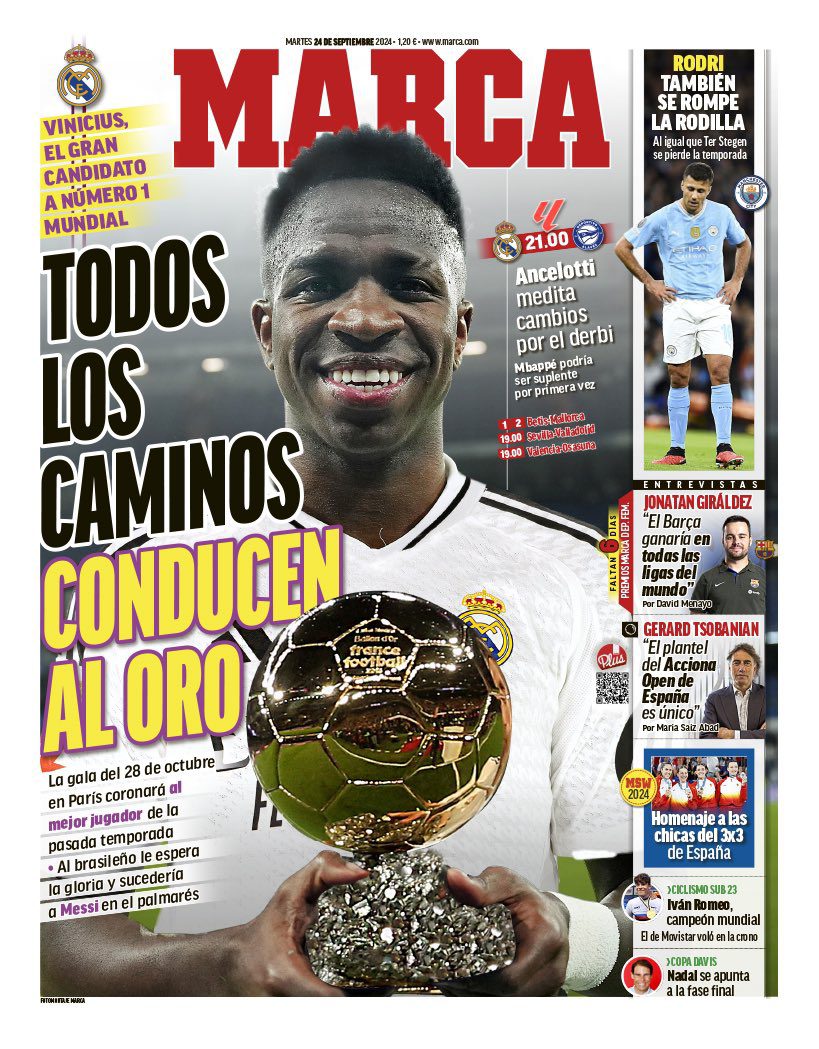 Is It Deserved? Spanish Media: Vinicius Already Knows He Will Win This Year's Ballon d'Or