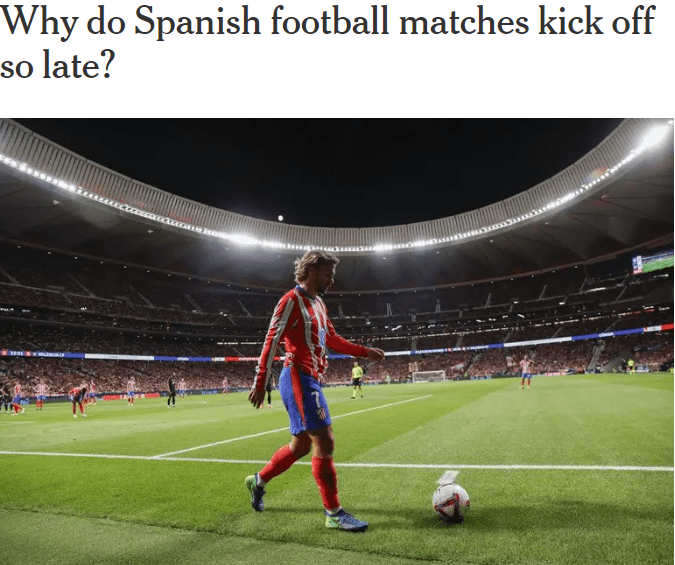 TA: Rich Nightlife in Spain Leads to Late Kick-Off Times for La Liga Matches