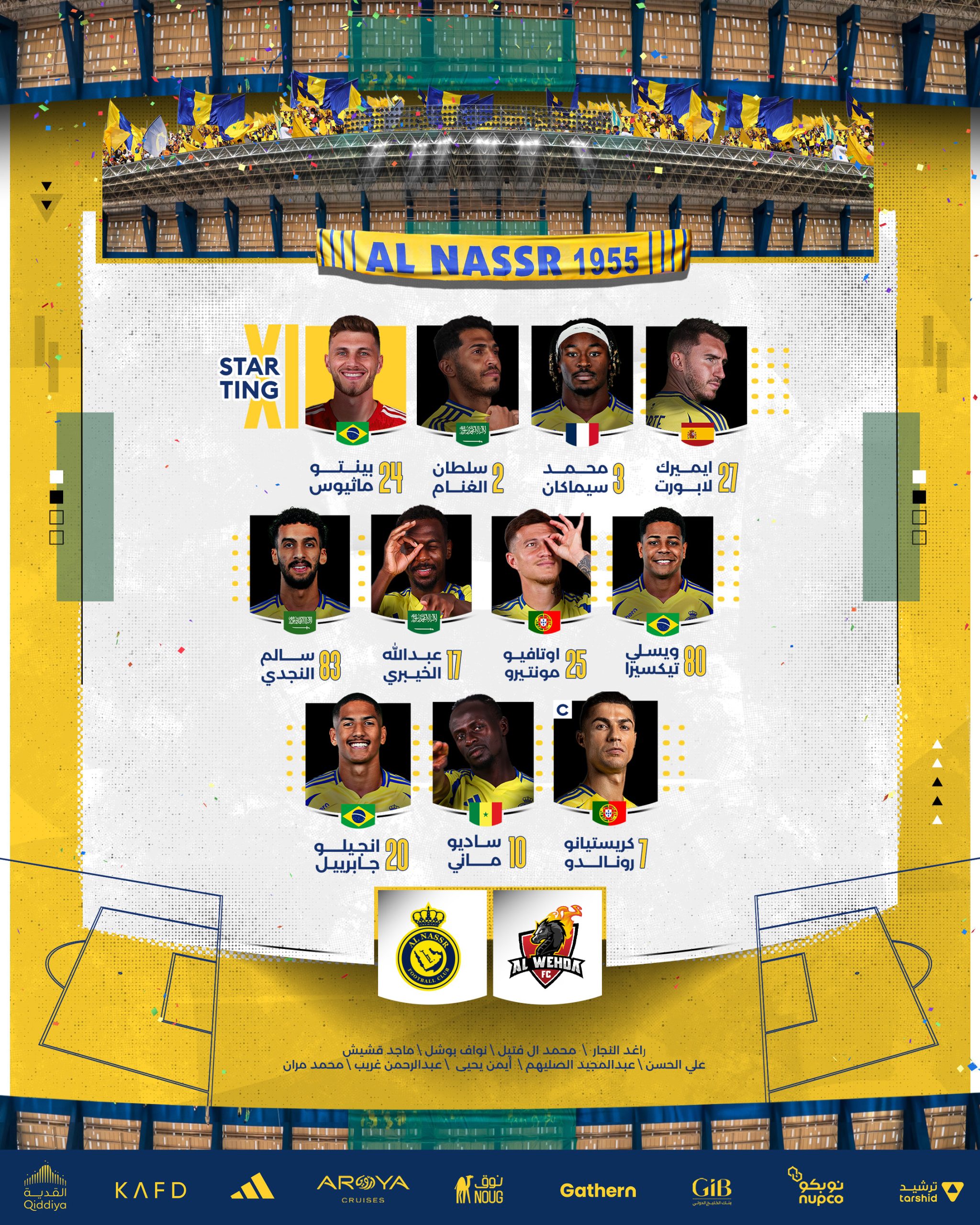 Riyadh Victory vs. Mecca Unity Starting Lineups: Ronaldo Starts Against Goodwin! Laporte in the Team