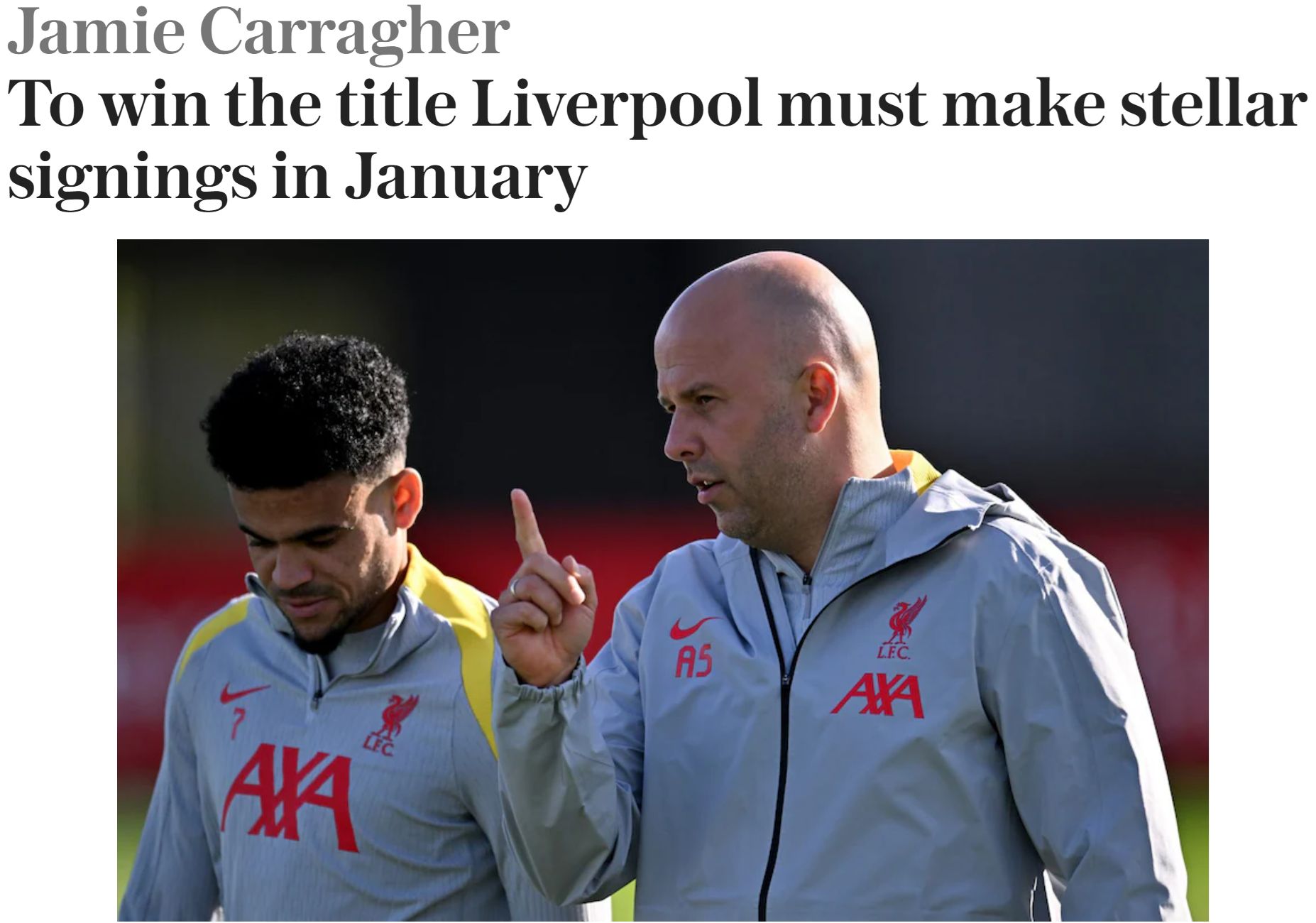 Karag's Column: To Compete for the Premier League Title, Liverpool Must Sign an "X Player" in the Winter Window