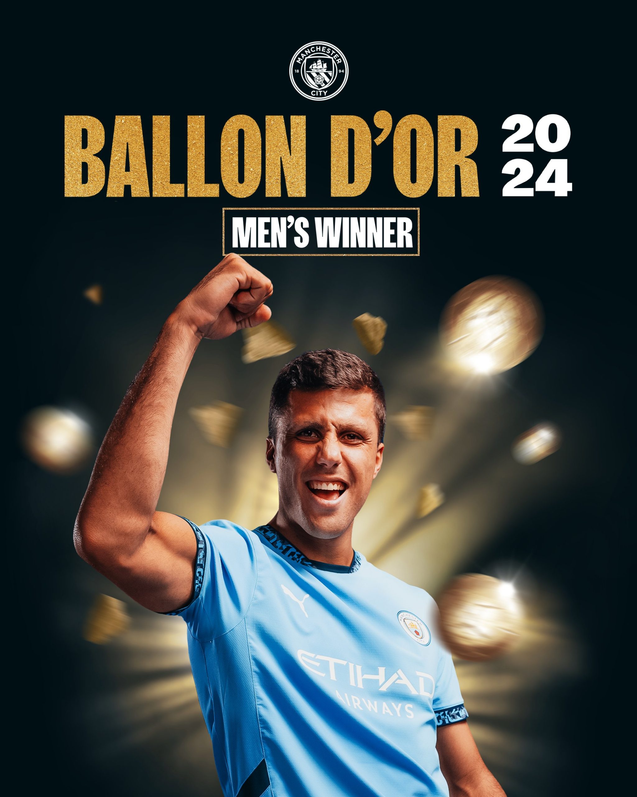 Congratulations! Manchester City Officially Congratulates Rodri on His First Ballon d'Or Win