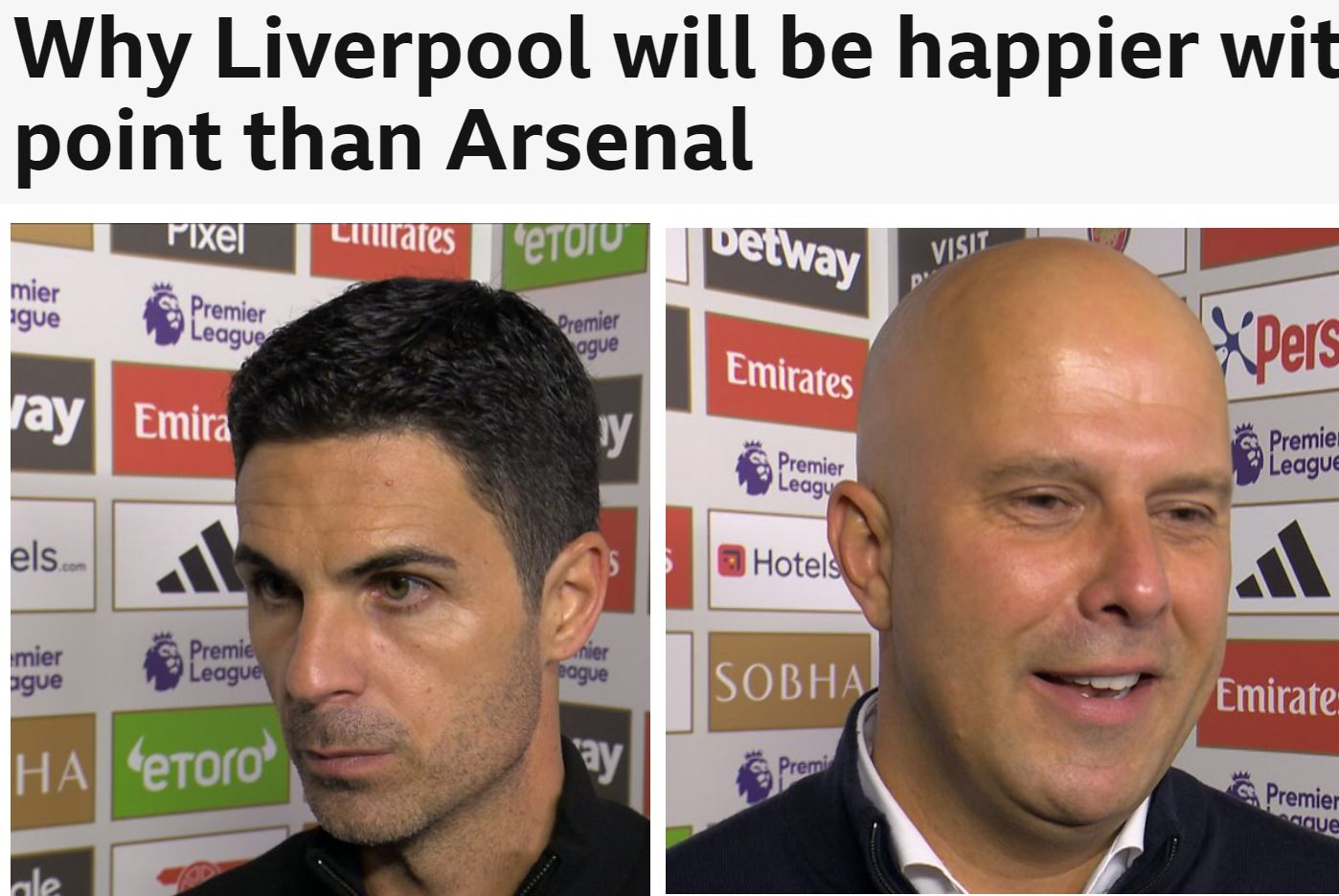 BBC: Arsenal's Right-Wing Attack Once Put Pressure on Liverpool; Reds Relatively Happier with the Point