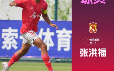 Official: Guangzhou Team's Center-Back Zhang Hongfu Wins U-League Best Player Award